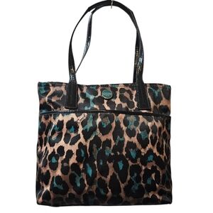 L.N. CANVAS ANIMAL PRINT SHOULDER BAG